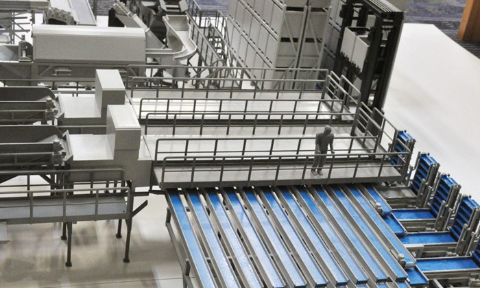 3D打印縮放等比例模型(庫(kù))解決企業(yè)生產(chǎn)線復(fù)雜問(wèn)題,3D打印出生產(chǎn)線模型展示圖