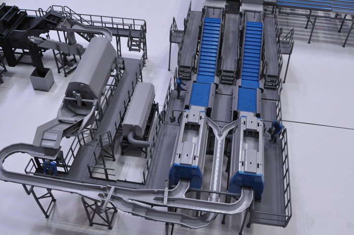 3D打印縮放等比例模型(庫(kù))解決企業(yè)生產(chǎn)線復(fù)雜問(wèn)題,3D打印出生產(chǎn)線模型展示圖